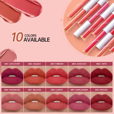 Sada rtů Keep Smile voděodolná matná tekutá rtěnka s dlouhotrvajícím nepřilnavým kelímkem lesk na rty s tučným olejem na rty make-up 1,5 g