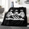 Coperte con Stemma Manchester City Flanella Stampata Traspirante Calda Coperta da Divano per Casa Ufficio Copriletti 0708a20