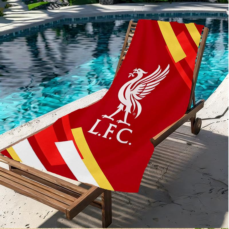 Football Club Print Beach Towel, Versatile Lightweight Absorbent Beach Towel for Pool Surf Yoga Bathroom, Perfect Birthday Holiday Gift