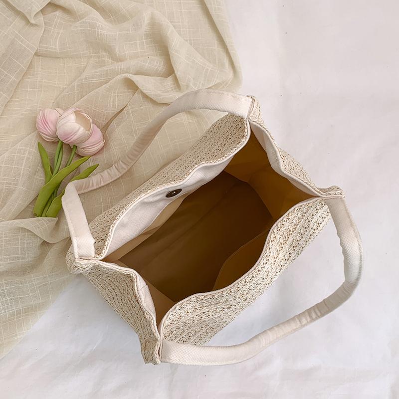 Strohtasche Schultertasche Damen Tragetasche