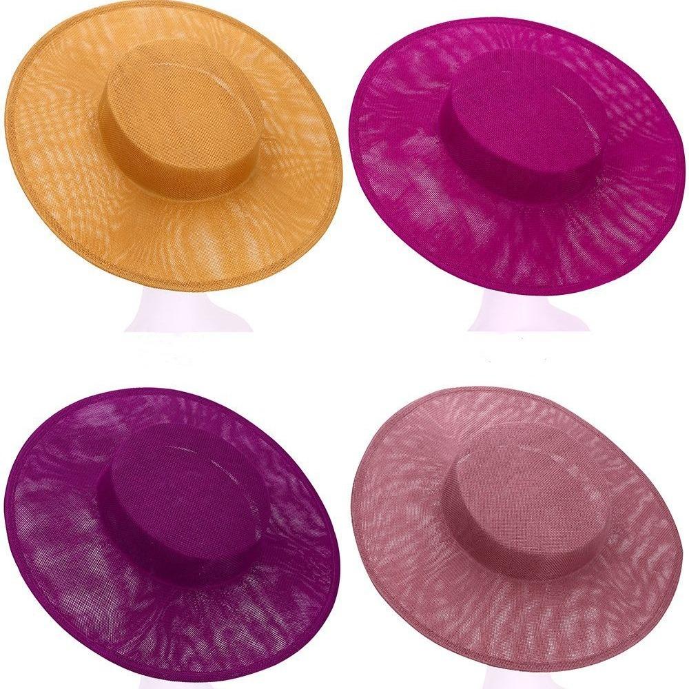 Base de Fascinator de Chapeau DIY Élégante Couvre-chef Plusieurs Couleurs Base de Chapeau Couleur Unie Grands Chapeaux Hauts Mariage