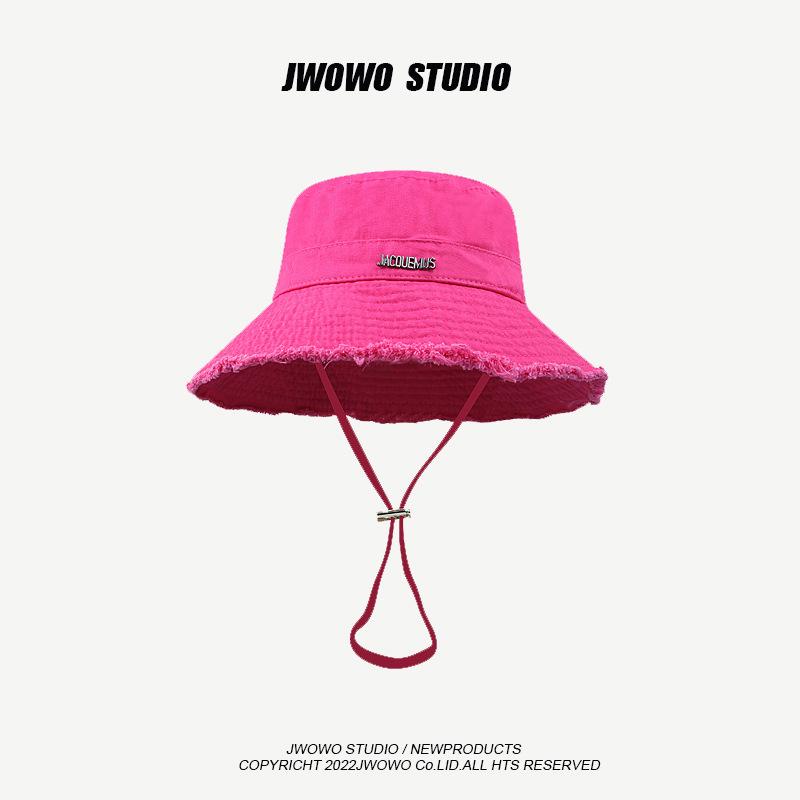 HyunA Fur-Edged Washed Cotton Fisherman Bucket Hat for Women - Trendy, Stylish Sun Hat for Shopping & Travel