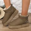 New winter warm snow cotton shoes low-top snow boots with wool inside warm thick-soled comfortable boots