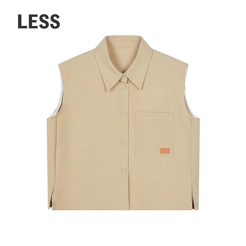 LESS 2026 Summer Cotton Twill Sleeveless Casual Shirt S