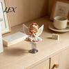 Desktop Decorative Figures Angel Girl Car Spring Ornament, 2D Double Sided Acrylic Dashboard Bouncing Healing Office Desk Ornament Decor with Adhesive