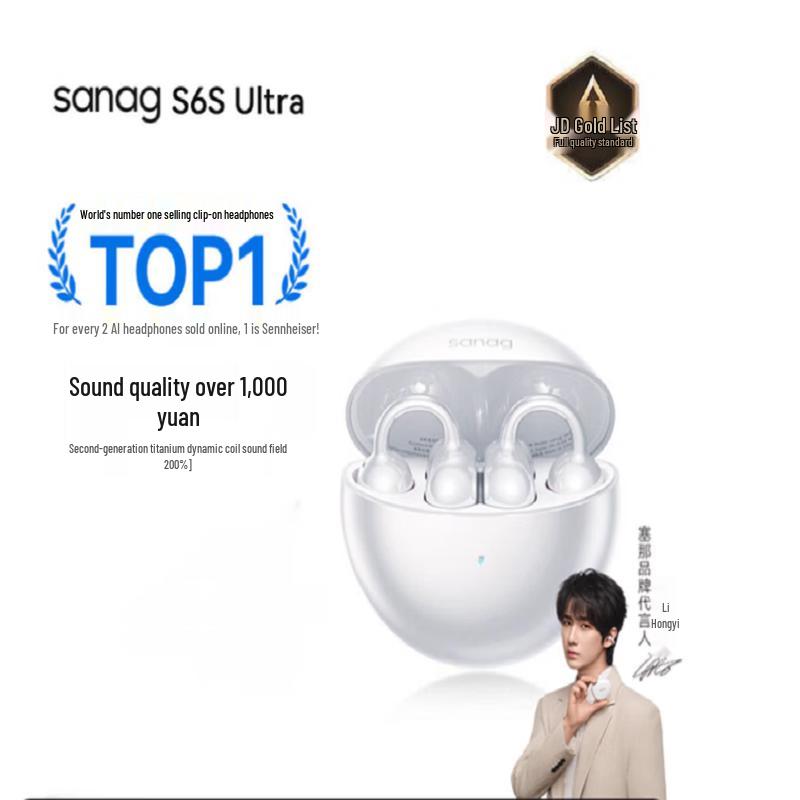 

Saina S6S Ultra Open-Ear Clip-On AI Translator Bluetooth Earbuds