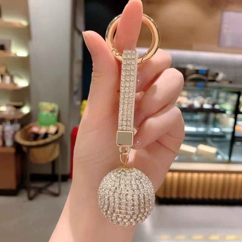 Rhinestone Ball Alloy Keychain Cute Car Key Ring For Men Women Bag Backpack Decor Hanging Pendant Fashion Jewelry Accessories