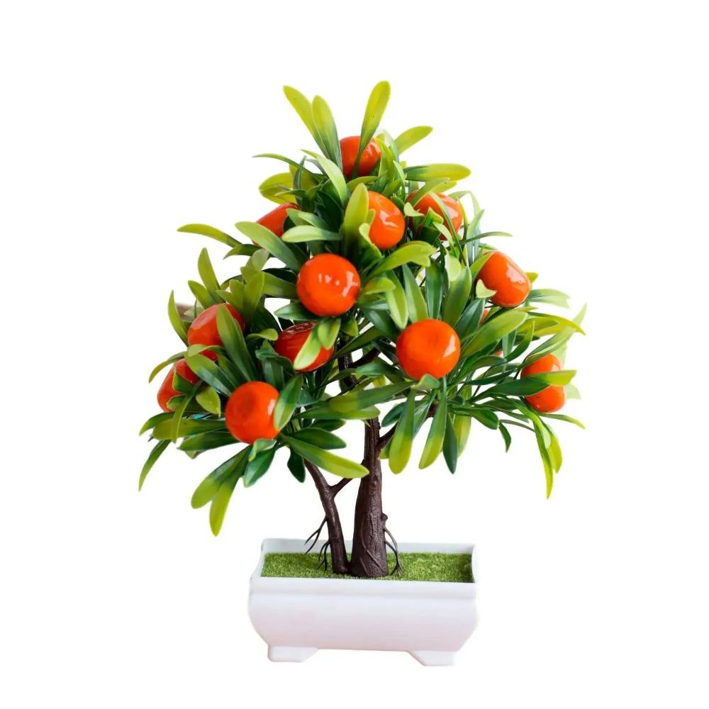 Artificial Plants Bonsai Orange Fruit Tree Potted Wedding Banquet Decor Party Hotel Flower Ornament Home Living Room Decorations