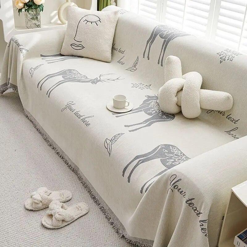 Anti Slip Sofa Towel, Anti-Cat Scratch Cloth, Teddy Velvet, Waterproof, Multi-functional Sofa Cover, 4 Season