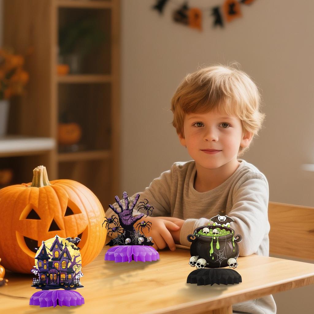 Halloween Party Decoration Honeycomb Centerpiece, Halloween Desktop Decoration Halloween Birthday Party Decoration Halloween Party Supplies