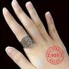 Sterling Silver Wide Band Ring - Open Grapevine Pattern Bohemian Style Unisex Vintage Jewelry