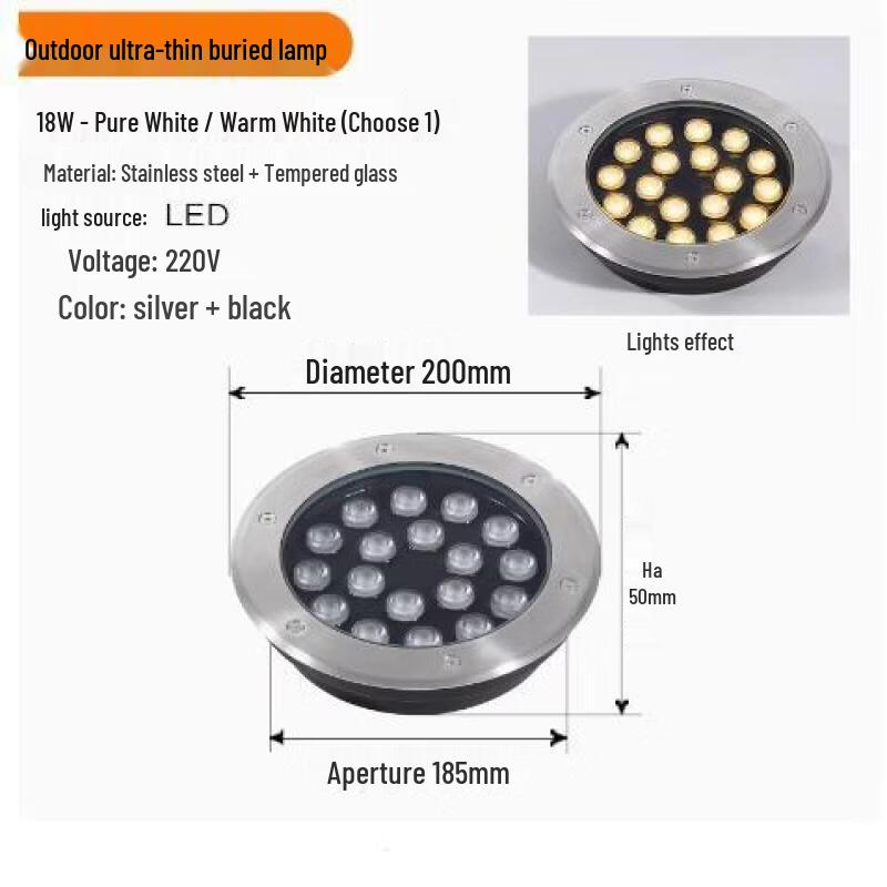 

Mengpao 18W 24V Outdoor LED Inground Light