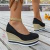 Chunky Sole Suede High Heel Pumps Wedges Platform Shoes 2026 Autumn New Plus Size 35-42 Loafers for Women Casual Footwear