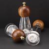 Salt Pepper Grinder Wooden Shakers with Adjustable Ceramic Core Transparent Acrylic Manual Salt and Pepper Mill