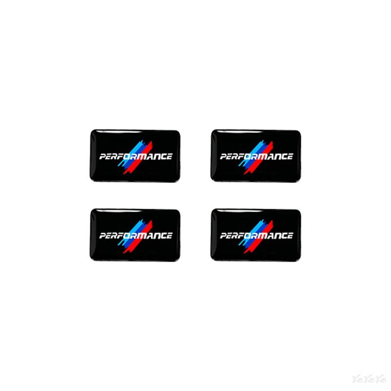 WCHT7 4pcs Car Decor Stickers Multi-size Optional For BMW M Performance M3 G20 E36 X6 G30 X3 M5 Soft Adhesive Ornament Modified Decals