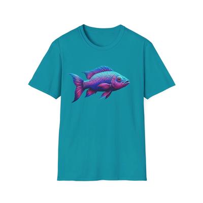 Psychedelic Fish T Shirt, Colorful Unisex Tee, Ocean Lover Gift, Fisherman