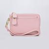 Vintage PU Leather Short Wallet With Zipper Coin Pocket Multiple Card Slots And Wrist Band Casual Portable Card Clip