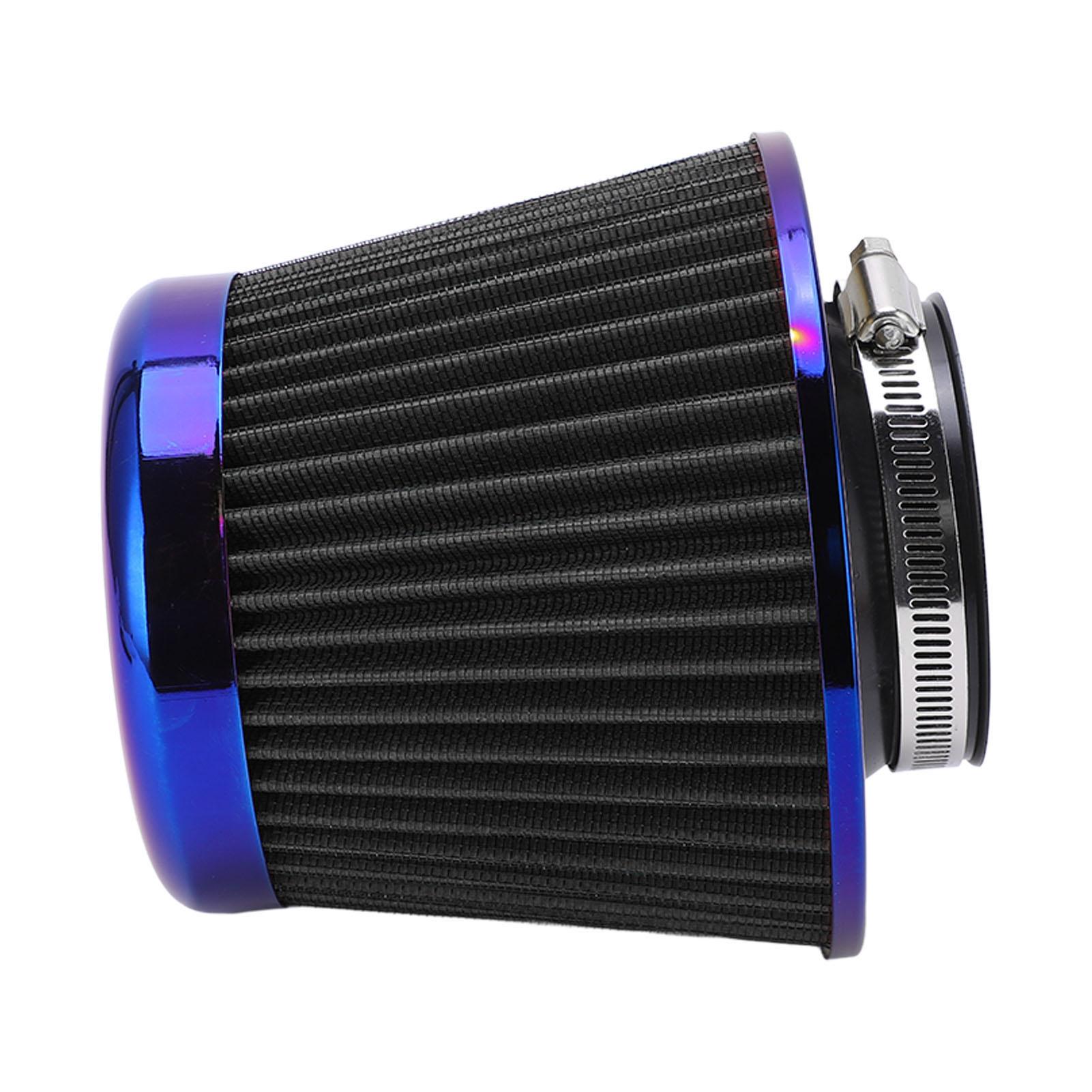 

Car Intake Air Filter 3in 76mm High Performance Washable Reusable Cone Universal AccessoryBlack Black чёрный
