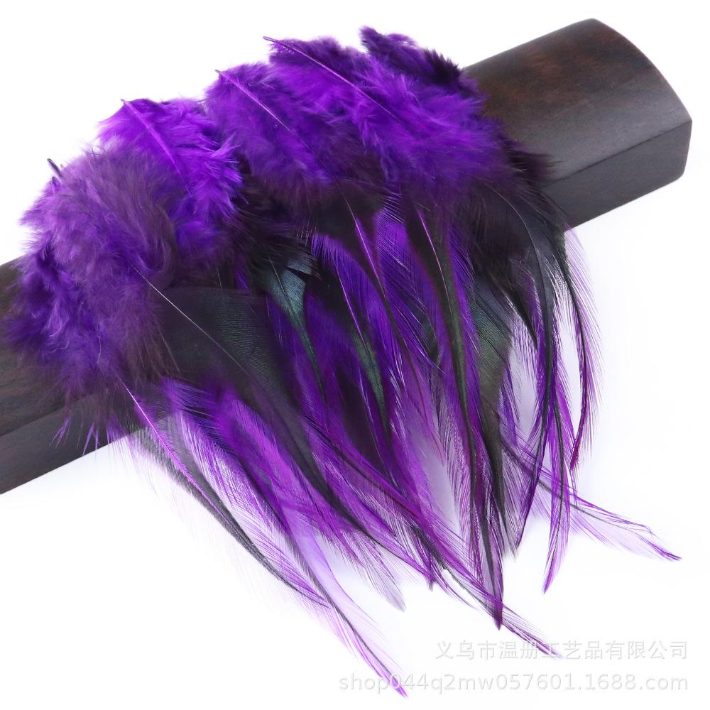 Feather 4-6 Black Heart Tip Chicken Feather Clothing Accessories Diy Material Colored Tip Chicken Feather Cat Stick Corsage Accessories