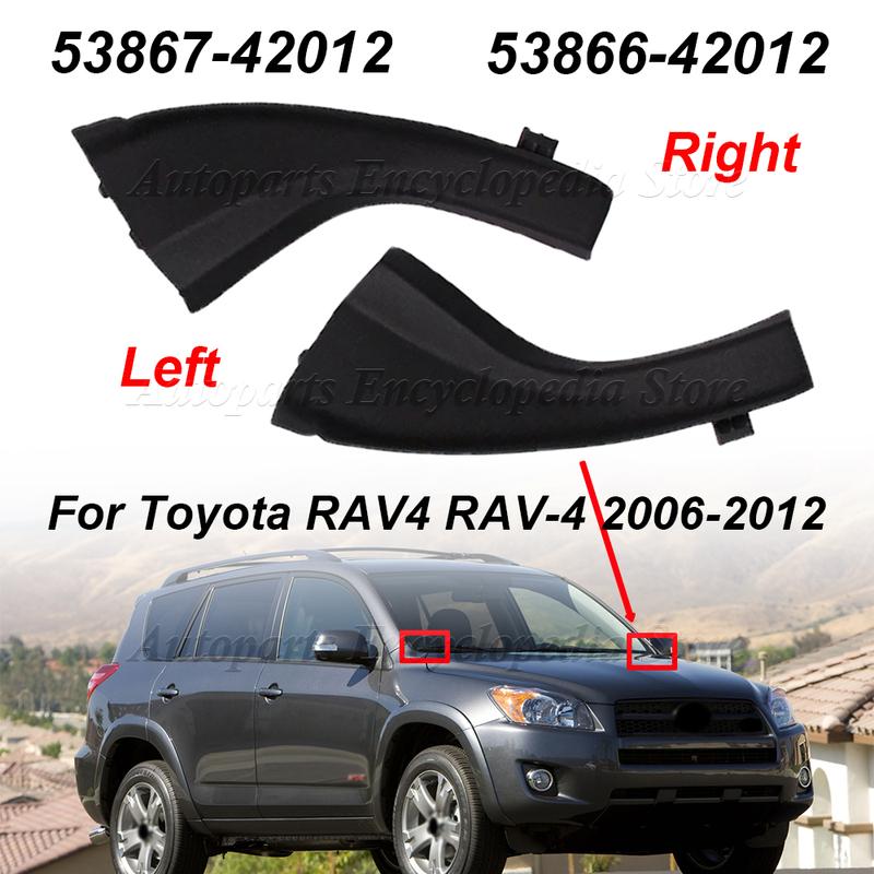 1/2PCS Car Windshield Wiper Cowl Extension Trim Fender Cover For Toyota RAV4 RAV-4 2006 - 2012 Auto Exterior Accessories