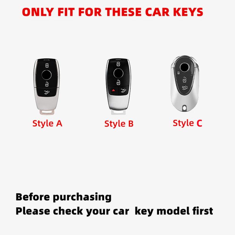 Leather Car Remote Key Cover Case Holder Shell Protector Fob For Mercedes Benz A B C E S Class S400L CLA CLS GLC GLE GLS EQE EQS