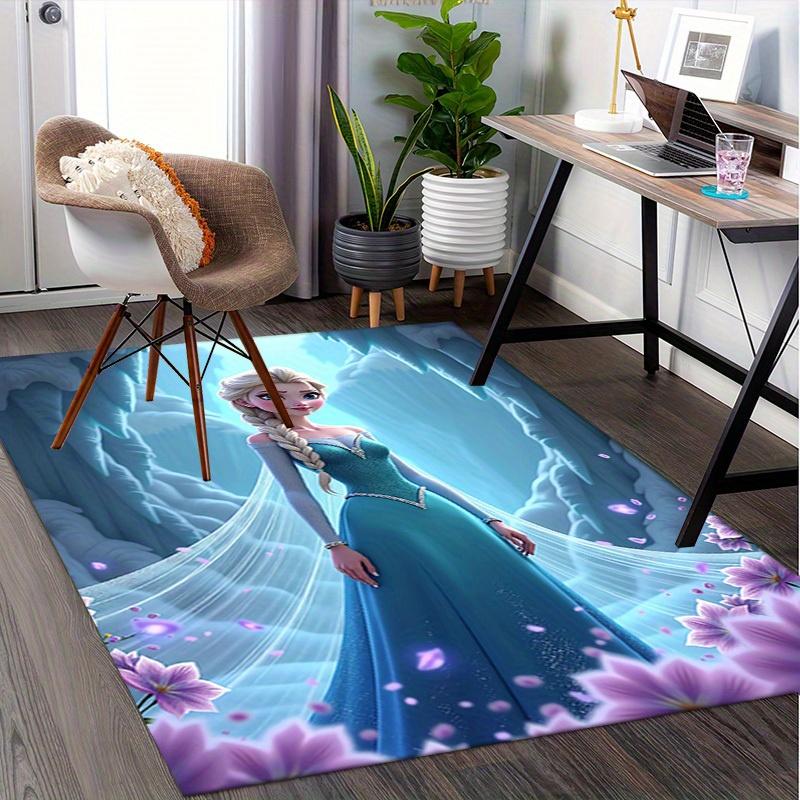 3D Printed Elsa,Frozen,Ice Palace Anti-Slip Rug - Machine Washable Office Rug for Living Room, Bedroom, Office - Multiple Sizes
