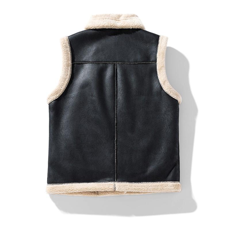 Débardeur Homme En Fausse Fourrure Sans Manches - Cardigan Court Ouvert - Pour Soirées, Festivals, Looks Décalés