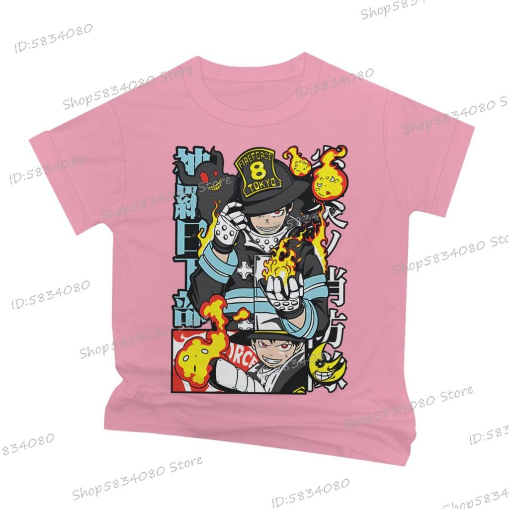 Fire Force Print Unisex Fashion Casual Tshirt Unisex Street Graphic Anime Tee Fire Force Classic Vintage T Shirts Anime Apparel