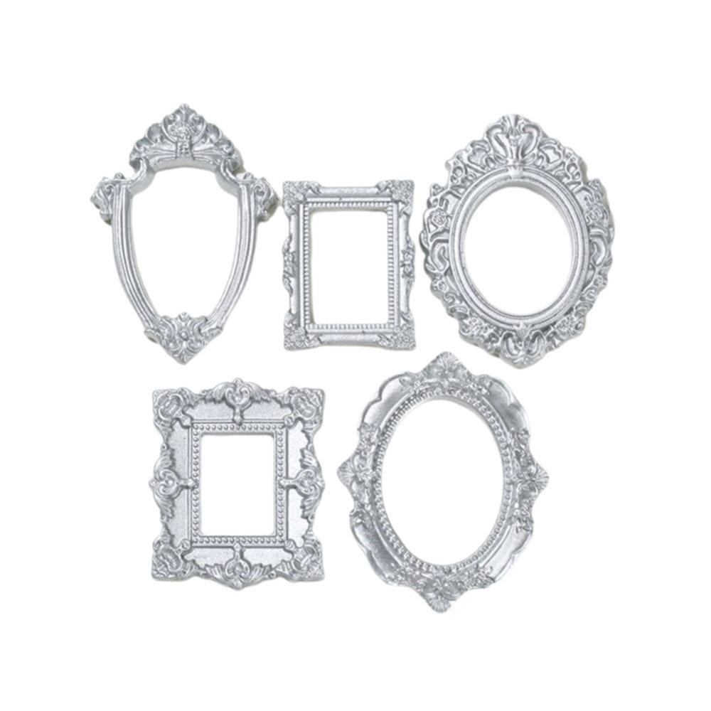 5Pcs Vintage Resin DIY Shadow Box Frame Gold DIY Mini Photo Frames Memory Display Frames Gifts