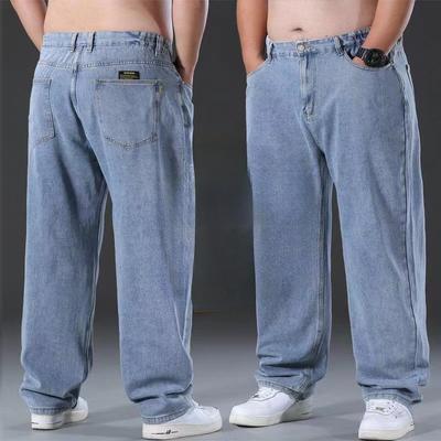 Jeans Men's Straight Loose Large Size Fat Boy Fat Goth Large Size Men's Wide-leg Daddy Big Pants Men's Pants