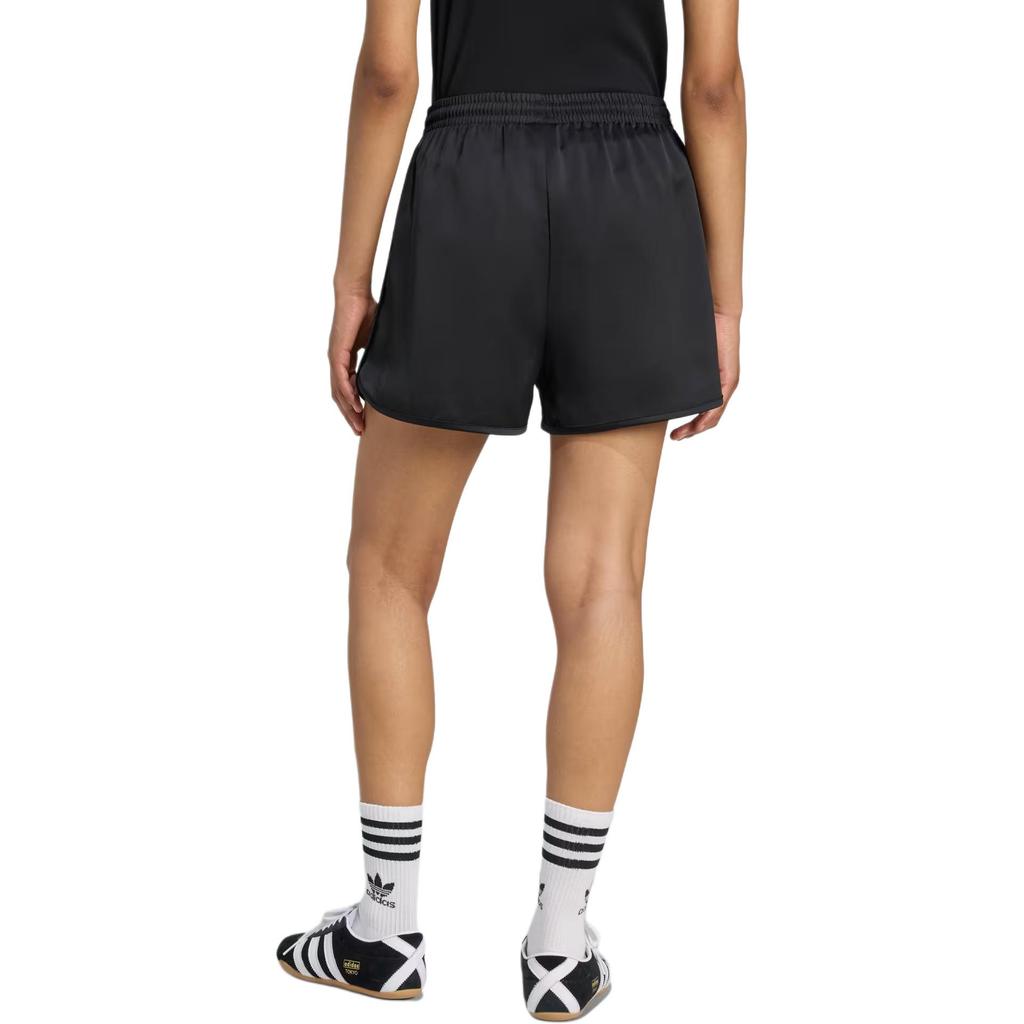 Adidas Originals Striped Logo Elastic Waist Casual Shorts Women shorts Black KC8816
