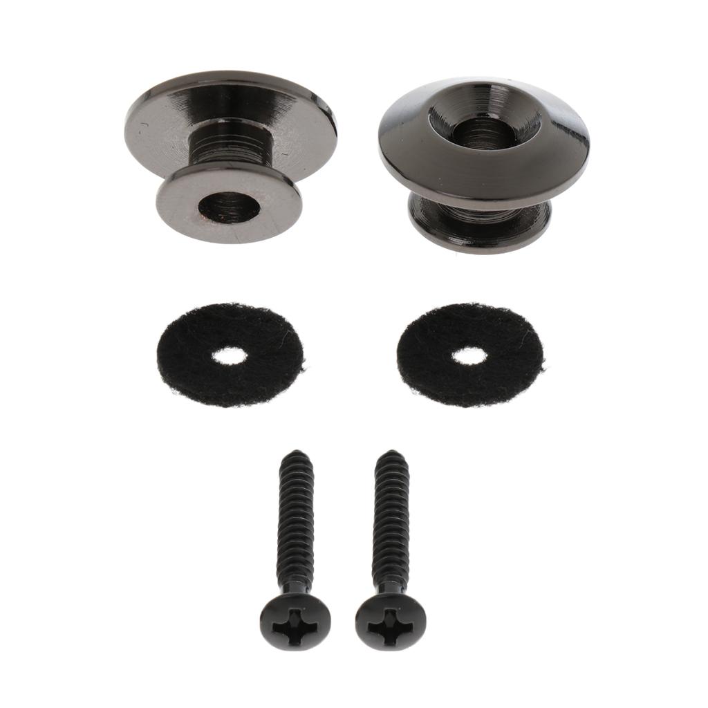 2pcs Metal Straplocks Strap Lock Button for Electric Acoustic Guitar Bass Replacements