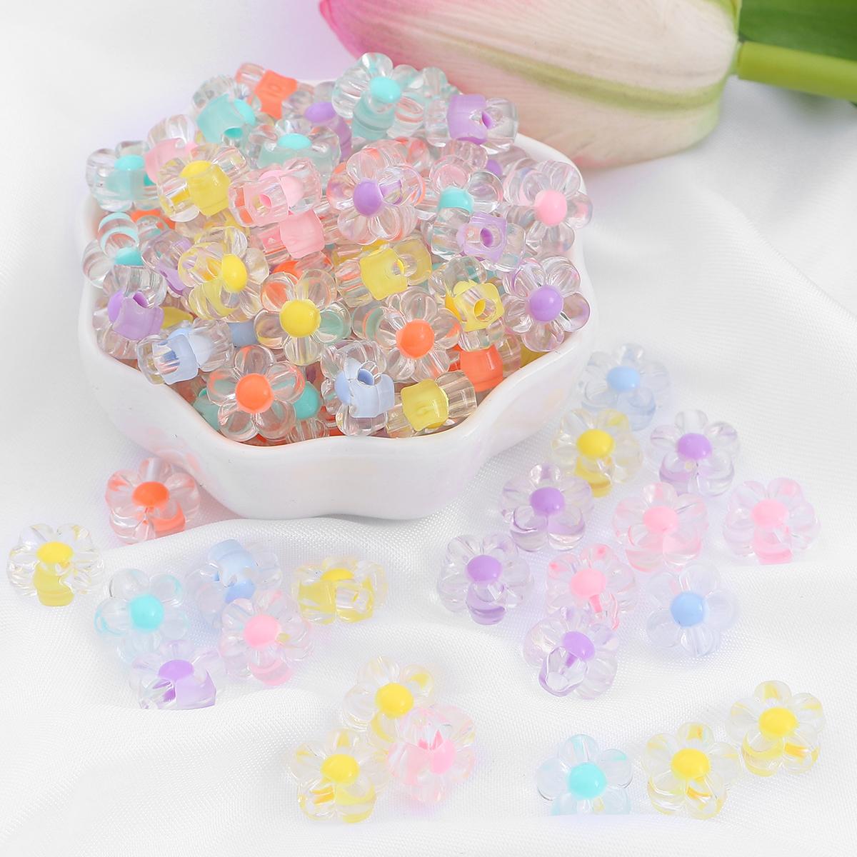 

50 шт. 12 мм прозрачные акриловые бусины-разделители с пятью лепестками цветов для самостоятельного изготовления ювелирных изделий
