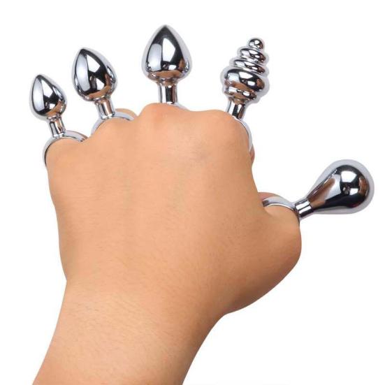 Mini Anal Stopper Stainless Steel Butt Stopper with Pull Ring for Beginners Small Metal Anal Training Sex Toy for Adult Men Women
