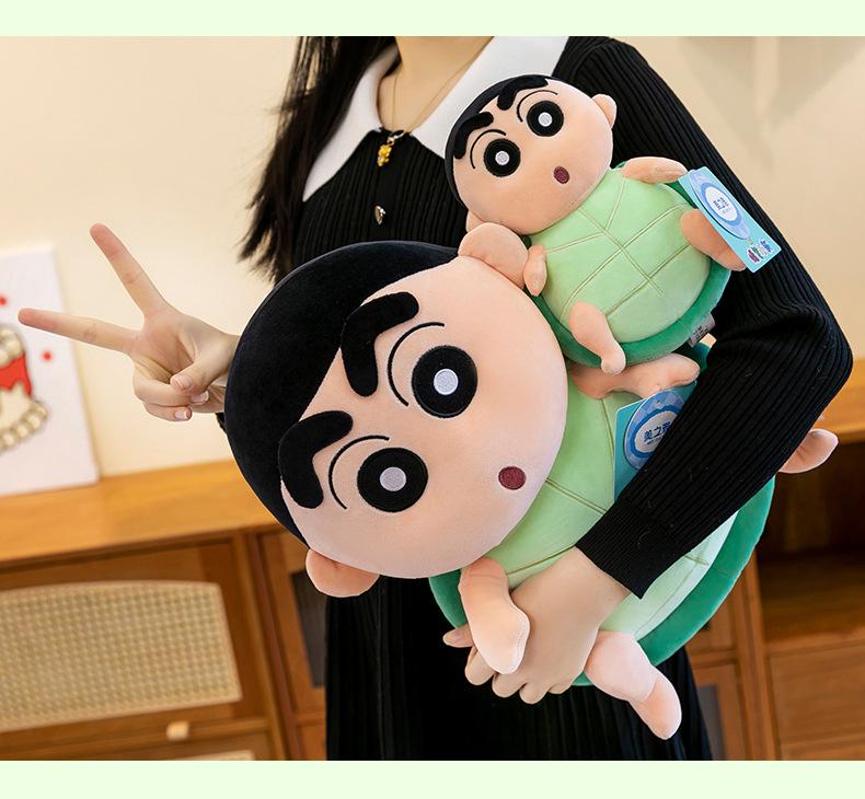 Official Crayon Shin-chan Plush Toy - Turtle Shell Shin-chan Doll, Cute Japanese Cartoon Series.