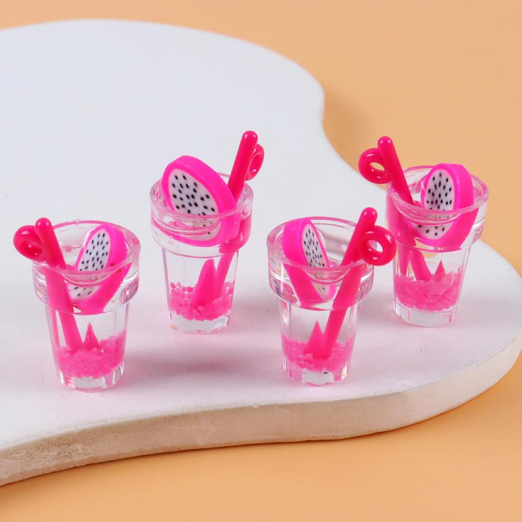 Mini Luminous Fruit Straw Cup Keychain Pendant - Cute Jewelry Accessory