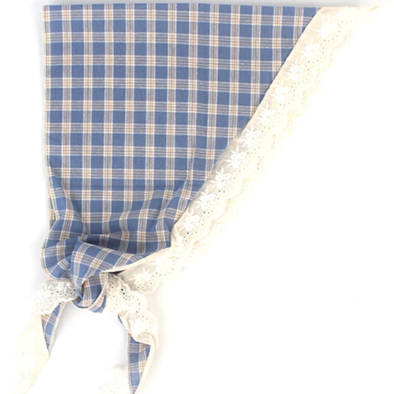 

Universal chemistry Check Scarf Blue Lace Bonnet Hat Bonnet Hat FREE