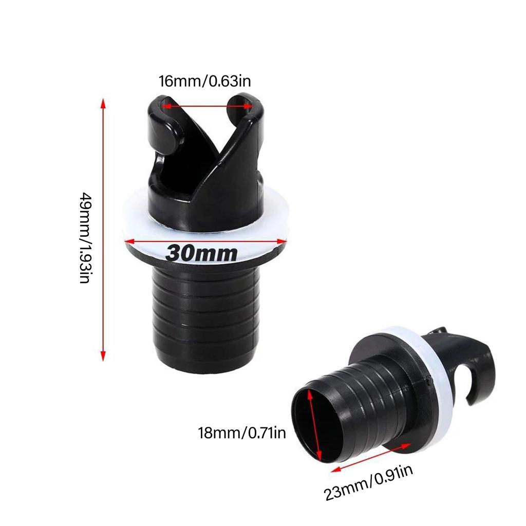 2Pcs Air Valve Adapter Connector Inflatable Kayak Dinghy Air Valve Adapter Foot Pump Canoes Boat Foot Pump Hose Adapter