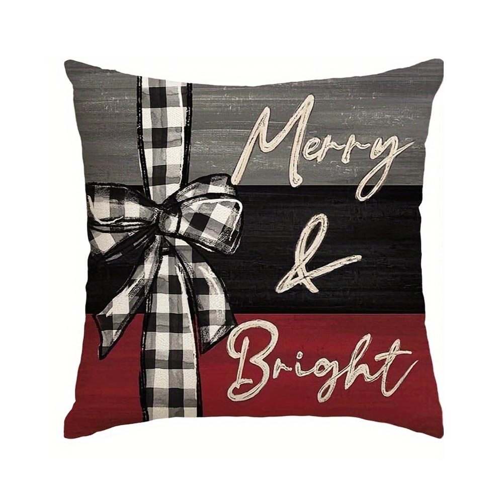 1Pc Christmas Throw Pillow Cases Soft Square Throw Pillow Covers Xmas Decorations For Living Room Bedroom Sofa Couch Bed