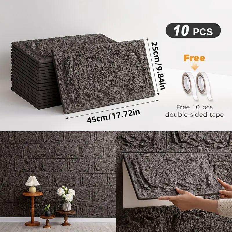 

Полиуретановая каменная стеновая панель, 10 мм, реалистичный кирпичный узор, защита от плесени и влаги, водонепроницаемая и моющаяся, подходит для/наружного применения
