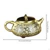 Decorative Golden TeapotToned Teapot with Lid Metal Tea Pot for Collectors, Hosts, Home Decor Bai Fu