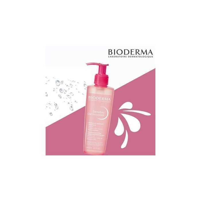 Gel Moussant - BIODERMA - Sensibio - 200 ml - Non comédogène - Sans parfum