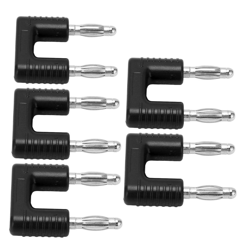 5Pcs J.20004 Banana Dual Plug Spacing 19mm Copper Nickel Plated Dual Tip Banana PlugBlack