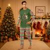 Christmas-print long-sleeve and long-pant matching family loungewear set