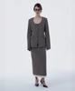Mausolleum Contrast Layered Slim Line Long Skirt - Ash Brown