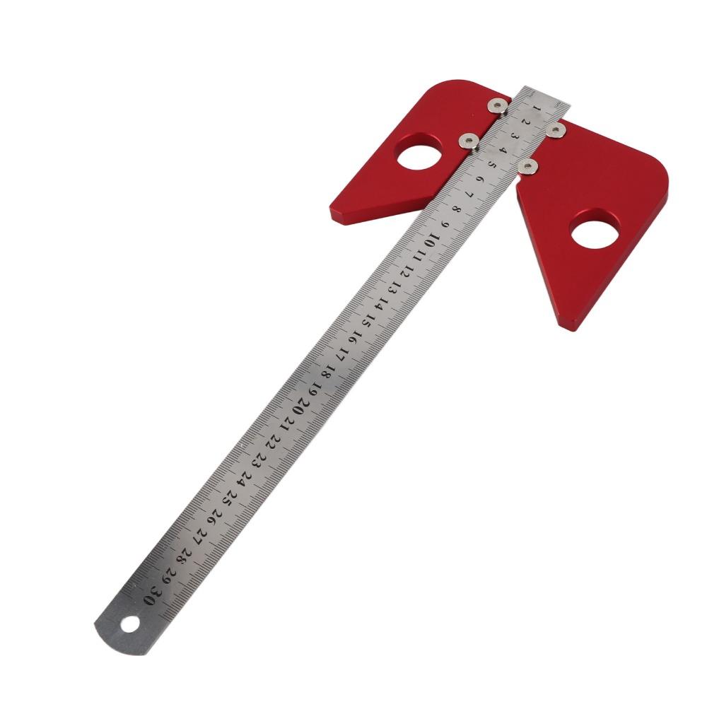 45/90 Degree Center Finder Tool Aluminum Alloy Center Scribe  Woodworking Layout and Marking