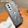 KEYSION Luxury Plating Glitter Phone Case for Xiaomi POCO F5 Transparent Soft TPU Shockproof Back Cover for POCO F5 Pro