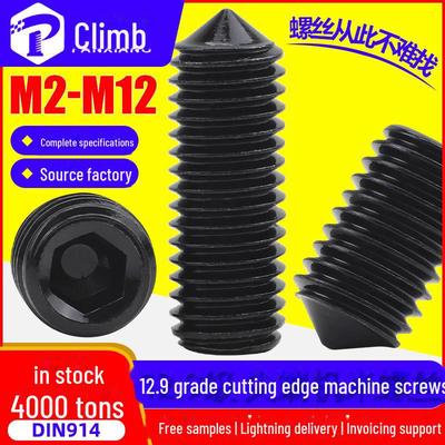 12.9 Grade High Strength Hexagon Socket Pointed Head Machine Screw, Tip Starting Screw Positioning Jimmy Top Wire M5M6M8