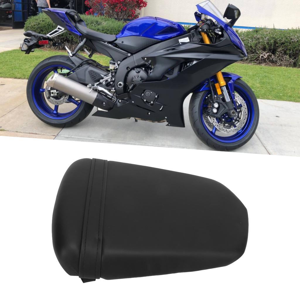 Motorcycle Rear Passenger Pillion Seat Synthetic Leather Replacement for Yamaha R6 2003