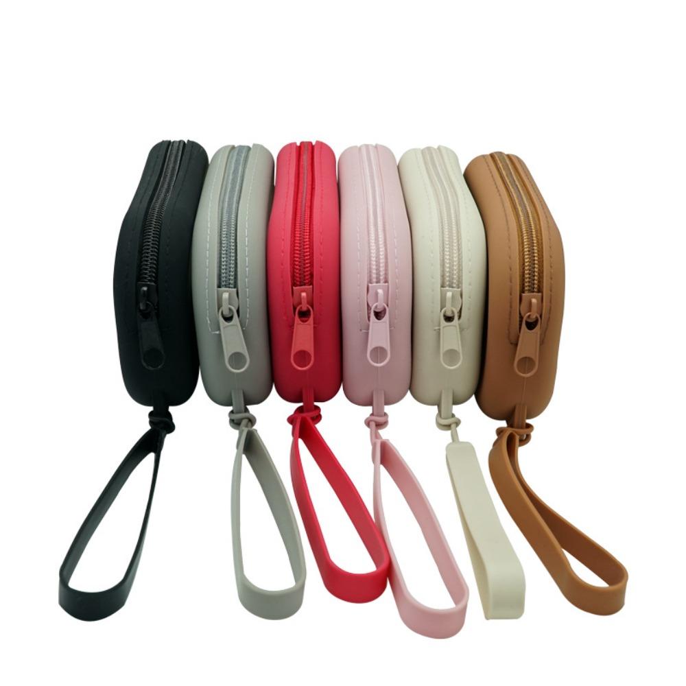 Silicone Cosmetic Storage Bag with Zipper Makeup Brush Holder Portable Makeup Pouch  Women